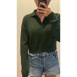 Reformation Cropped Cashmere Polo Sweater